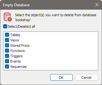 The Empty Database dialog