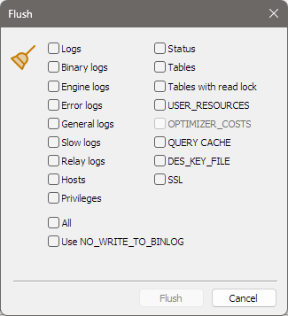 The Flush dialog